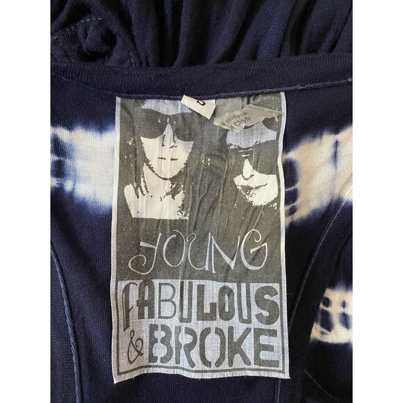 Young Fabulous & Broke Hampton Maxi Dress Navy Blue White Sleeveless Tie… - Picture 5 of 5